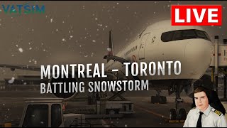 🔴 Battling Major Snowstorm | PMDG 777 + FS2Crew | CYUL to CYYZ VATSIM Event