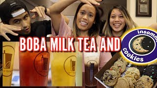 #1 Boba Destination Vegas | Brew Tea Bar New Menu Taste Test ft. Insomnia Cookies