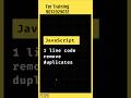 JavaScript Tip: Remove Duplicates from Array Using Set 🚀 | Telugu Coding Tricks #coding