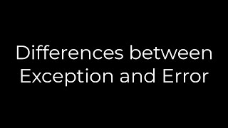 Java :Differences between Exception and Error(5solution)