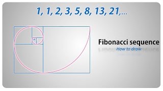 How to draw - the Fibonacci sequence / golden spiral  - step by step tutorial (english)