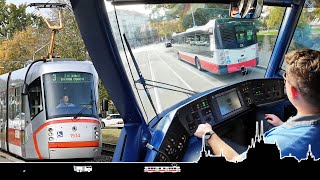 Vyměněná trojka místo dvojky, to je radost! 🚋 Cab view tram Brno