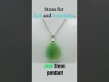 Green Jade Pendant, Jade stone with sterling Silver Chain, | Garnish Collection Gems & Jewelry