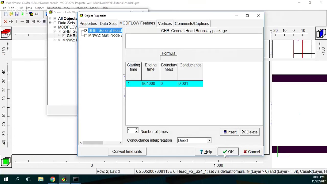 Example Of Multi Node Well (MNW2) Implementation In MODFLOW With Model ...