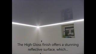 High Gloss Stretch Ceiling with dimmable LED strip lighting