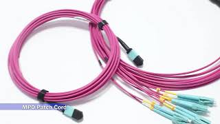 Female Type OM4 Multi Mode Fiber Optic Loopback Cable MPO Patch Cord