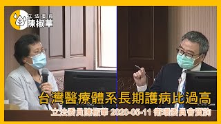 【立法委員陳椒華】台灣醫療體系長期護病比過高_2020-05-11_社福衛環委員會質詢