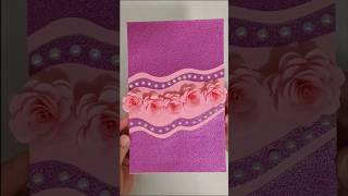 Pink Paper Flower and Crystal Sticker Beads Greeting Card