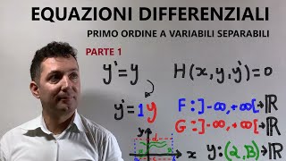 Equazioni differenziali cenni ed equazioni differenziali del primo ordine a variabili separabili 1/2