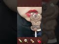 asmr satisfying eating a lollipop lion chocolate lollipop 🍫🦁🍭 shorts asmr asmrsounds emoji 🍭