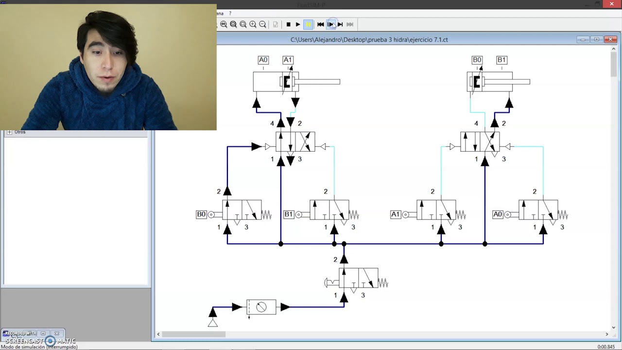 Ejercicio 7 Simulación De Circuito Neumatico En Fluidsim. - YouTube