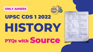 CDS 1 2022: HISTORY ANALYSIS WITH SOURCE
