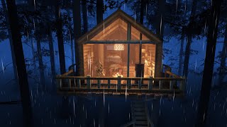 Little Treehouse with Rain & Fireplace Sounds for 12 Hours