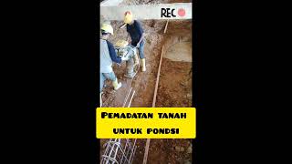 pemadatan tanah untuk pondasi #beton #besi #bata