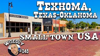 Texhoma, TX-OK ||| Population 854 (258+596) ||| small town, USA