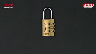 [159] ABUS 165/30 30mm Solid Brass Combination Padlock. Resettable (EAGLE)