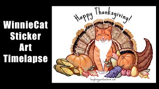 WinnieCat Thanksgiving Sticker Timelapse