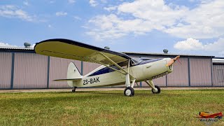 Fairchild F24 departing Springs Aerodome (FASI) with a low-level fly past