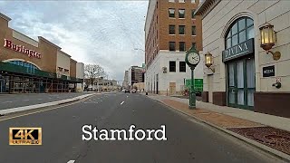 Driving Downtown Stamford, Connecticut 4K