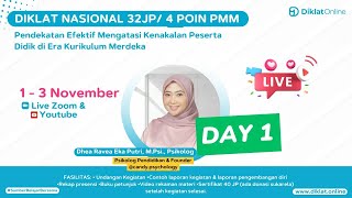 DAY 1 DIKLAT NASIONAL: Pendekatan Efektif Mengatasi Kenakalan Peserta Didik di Era Kurikulum Merdeka