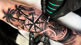 COQUEIROS, MAPA E BUSSOLA REALISTA TATTOO