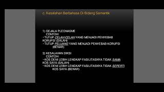 Analisis Kesalahan Berbahasa Di Bidang Fonologi, Morfologi, Sintaksis, dan Semantik