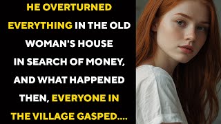 He overturned everything in the old woman's house in search of money