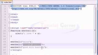 JavaScript Video Tutorial -7/40. Using Parameters with Functions