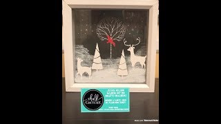 Chalk Couture Demo-Winter Woodland Scene On Shadowbox Frame With Cardstock