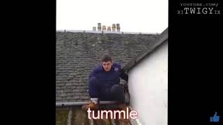 Funny Scottish guy gets stuck on a roof funniest Scottish video ever