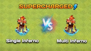 New SuperCharge Single Inferno vs SuperCharge Multi Inferno / Clash Of Clan