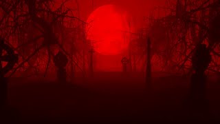 Graveyard Blood Moon Halloween 4K Animated Motion Background Wallpaper Screensaver
