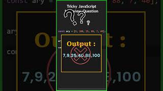 Tricky JavaScript Interview Questions And Answers #javascript #javascriptshorts #javascriptinterview