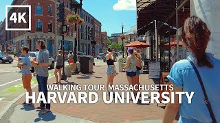 [4K] HARVARD UNIVERSITY - Walking Tour Harvard University Campus, Cambridge, Boston, Massachusetts