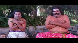 Doddanna and Sadhu Kokila Eating in Hotel Without Paying Bill | Hello Yama Kannada Movie Part-3