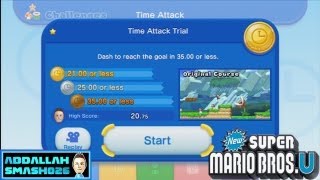 New Super Mario Bros U - Challenge Mode - Time Attack: "Time Attack Trial" in 20.75 Seconds Gold Medal