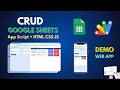CRUD Google Sheets with Apps Script | HTML CSS JavaScript (Demo Project)