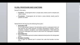 Oracle Procedure and function interview questions