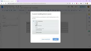 Create a Custom Building Block in Docs (Google Docs)