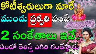 కోటీశ్వరులుగా మారే ముందు ప్రకృతి పంపే 2 సంకేతాలు ఇవే..ఈ సూచనలు కనిపిస్తే ఆపడం ఎవ్వరి తరం కాదు