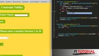 Tutorial JavaScript for beginners #45 Constraint Validation # M Tutorial