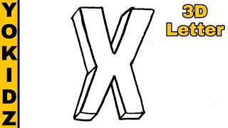 3d letter X | 3D Letter Drawing | 3D Letter Drawing X