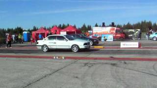 BMW 325 E36 VS Audi 90 2.6T 1/4mile drag race