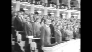 The Internationale sung on a national congress in Poland, 1981.