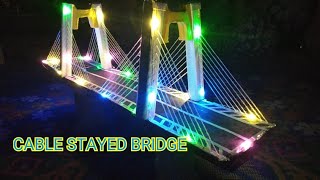 Cable stayed Bridge Model home made / Diy school project