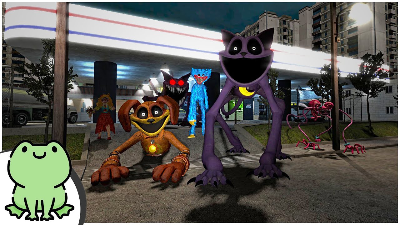 Catnap And Poppy Playtime Chapter 3 1 Monsters Chase Me In Gas Station