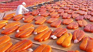 How Mullet Roe Extracted \u0026 Processed in Fish Roe Factory - Skilled Workers Process Mullet Roe!