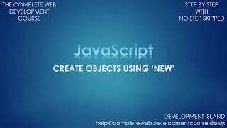 069 Create Objects using the new keyword