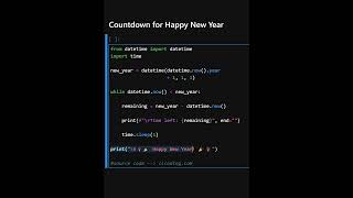 Python Program Countdown for Happy New Year
