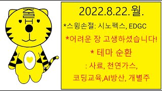 2022.8.22.월. 다시 하락장의 시작인가 봅니다 😂😂 환율 상승도 심상치 않네요~ 🤣 어려운 장 고생하셨습니다🙏🙏 계좌 관리에 집중해야 할 때입니다~ 👍